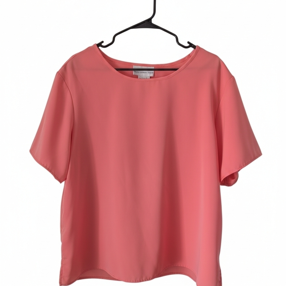 Susan Graver Coral Short Sleeve Top